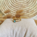 Une jolie bague sur deux rangs avec une belle amazonite