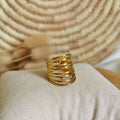 Bague en acier inoxydable multi rang de l'univers de sadaleane