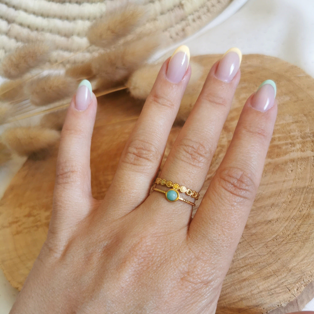 L'univers de sada leane vous propose une belle bague avec une jolie Amazonite