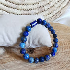 Très beau bracelet En pierre naturelle de Lapis lazuli 
