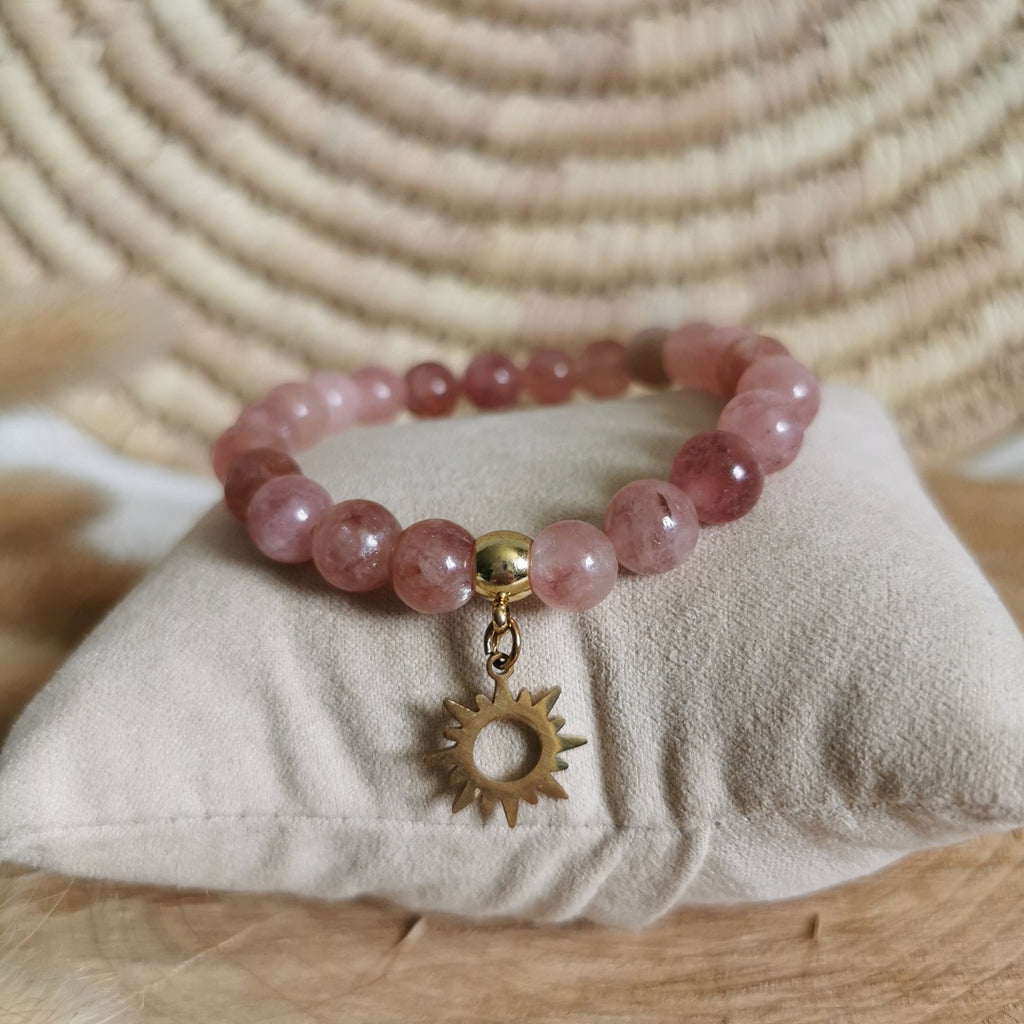 Magnifique bracelet unique avec pierres de soleil naturelles 