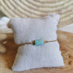 Bracelet avec pierre tube d'amazonite pour les femmes qui cherchent de l'apaisement 