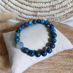Un joli bracelet en pierre naturelle apatite et labradorite superbe en lithothérapie