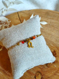 Bracelet en acier inoxydable de la collection signe astrologique avec le signe du Lion et ses pierres naturelles