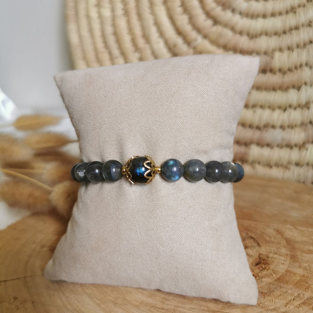 Magnifique bracelet en perles naturelles de labradorite