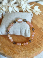 Bracelet pour femme avec la jolie pierre de lune accompagnée de quartz fumé