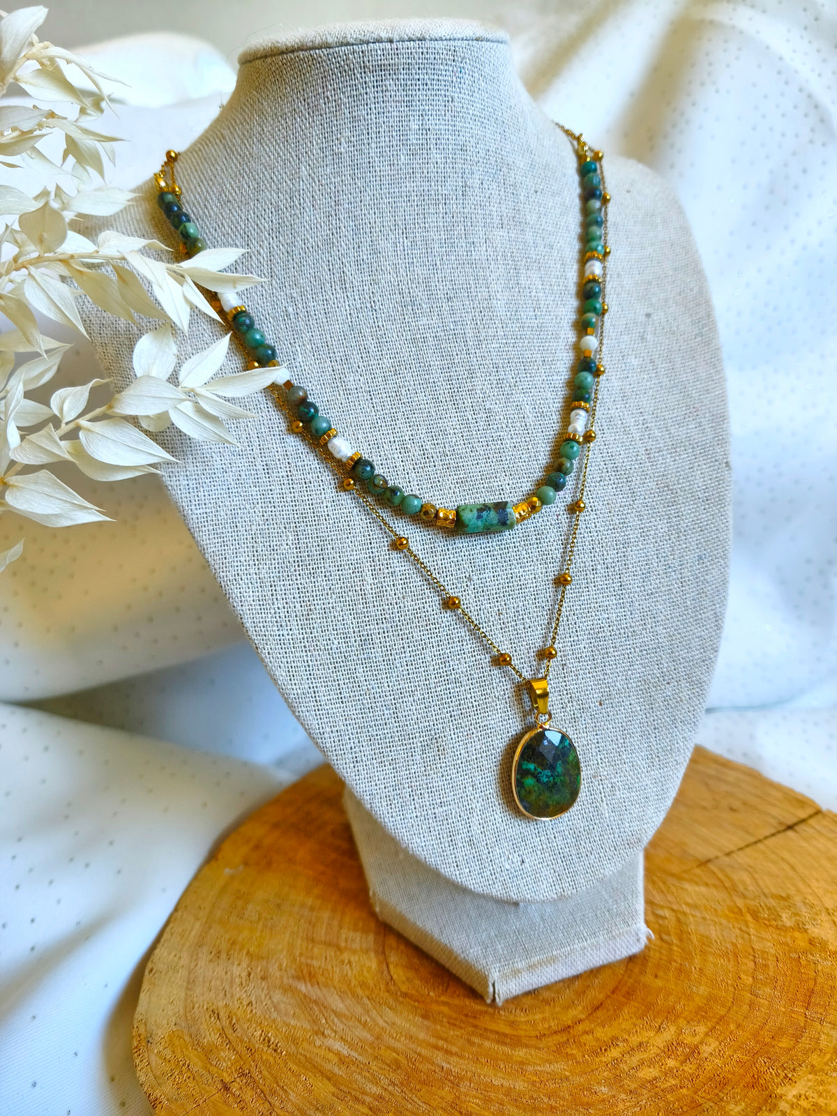 Craquer pour cet ensemble de colliers en pierre naturelle de jaspe africain