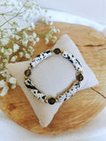 Bracelet super tendance en tube acrylique et pierres fines de quartz fumé