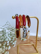 Bracelet pep's plein de couleur, tubes acrylique et pierres fines 